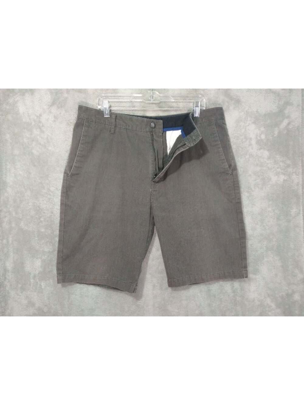 Volcom Shorts Mens 36 Gray Vmonty Chino Flat Front Skater Surf High Rise